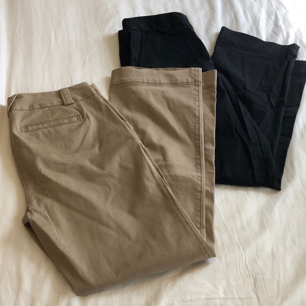 Two j crew city fit pants black and khaki 8 short